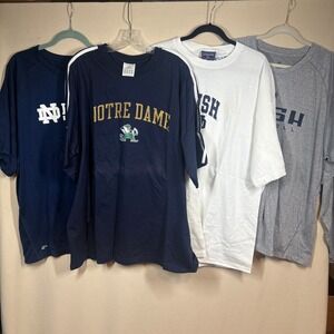 Notre Dame Fighting Irish Lot of 4 2XL Shirts NCAA College Football Fan  READ